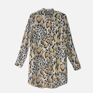 EQUIPMENT FEMME 100% Silk Jaguar Print Tunic Dress S $299